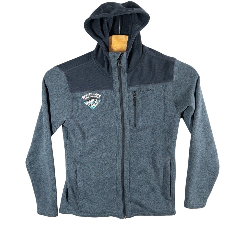 Simms Fishing Full Zip Hooded Jacket Mens Medium Outdoors Fly Fishing‎ Gorpcore